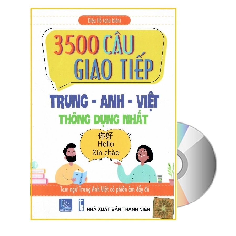 Sách - 3500 câu giao tiếp Trung Anh Việt Thông dụng nhất + DVD tài liệu