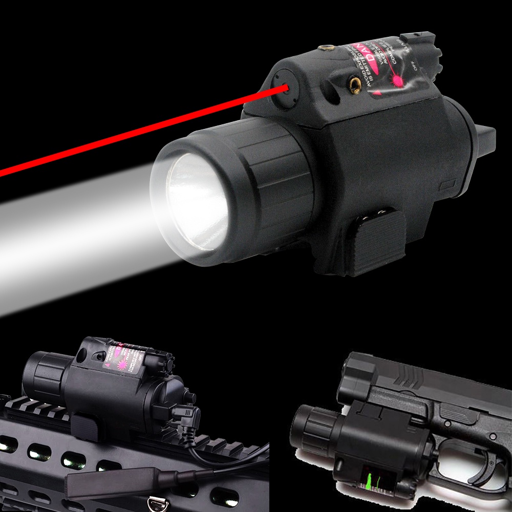 Set đèn pin chiến thuật led laser VIRWIR 20mm kèm đèn ray đỏ/ xanh lá