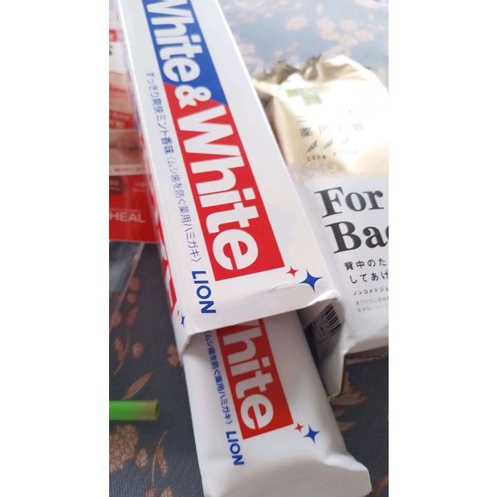 Kem đánh răng White & White Lion Nhật Bản làm trắng răng, hơi thở thơm mát - Tuýp 150g