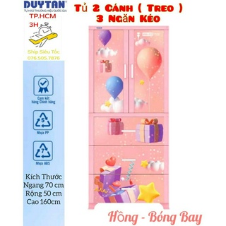 💝Duy Tân Gia Dụng💝 Tủ nhựa duy tân Wing 2C-3N Hồng Bóng Bay