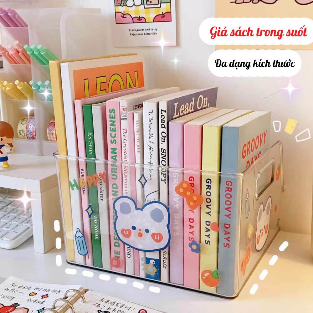 Giá Sách Trong Suốt Trang Trí Bàn Học Ins Giasico