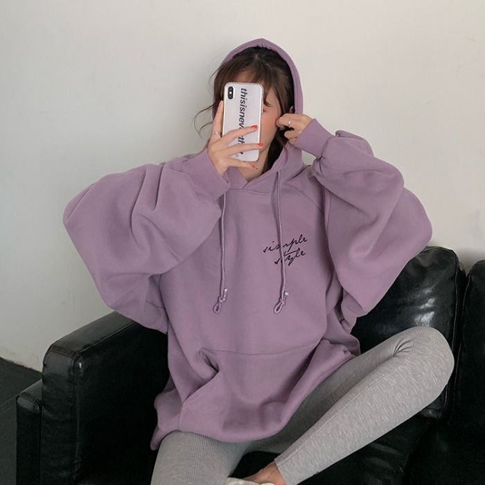 Áo Khoác Hoodie Nhung Dày Dáng Rộng Thời Trang Mùa Đông Phong Cách Hàn Quốc Cho Nữ