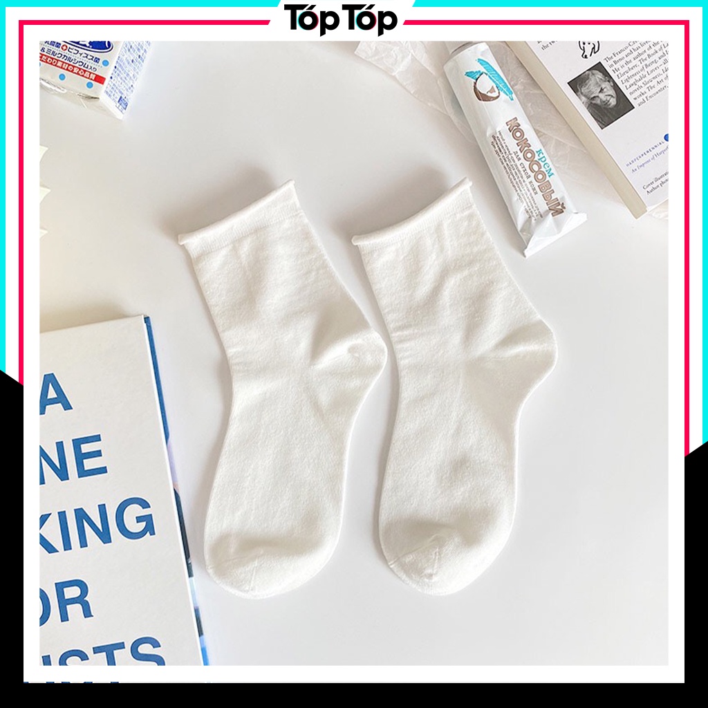 Tất nữ cổ cao họa tiết trắng tinh khôi, vớ nữ cổ cao nhiều mẫu