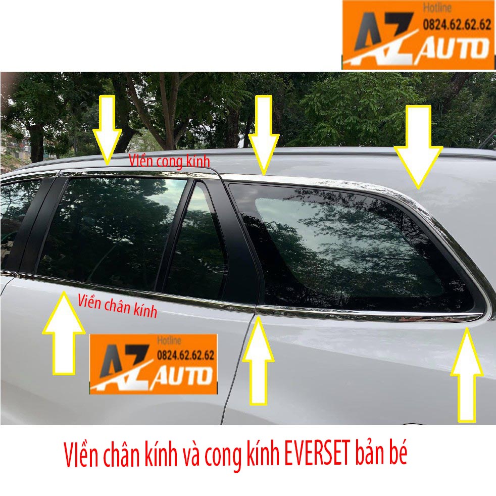 Bộ Ốp,  Nẹp viền cong, chân kính Ford Everest 2016-2021( hàng chất )