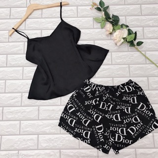 Bộ Đùi Lụa Dior 💞 Đồ Ngủ 2 Dây Sọt Lụa Dior [ ảnh và clip hình thật ]