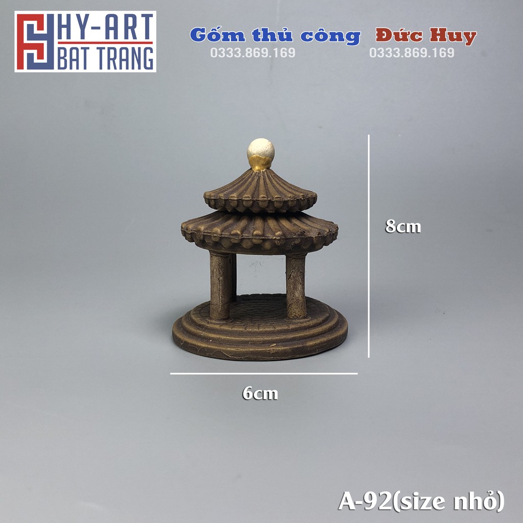 Mô hình gốm Lầu tròn nhật phụ kiện trang trí tiểu cảnh hòn non bộ bể cá chậu cây bonsai - [ Sỉ Lẻ ]