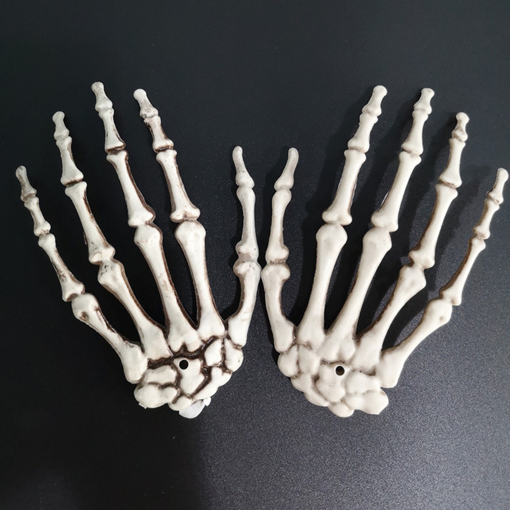 Bộ 2 mô hình xương bàn tay trang trí cơ thể ngày halloween