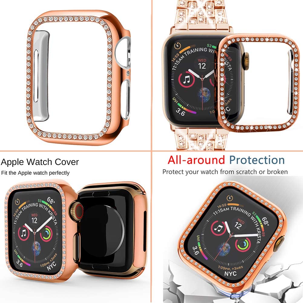Dây Đeo Thay Thế Bằng TPU Mềm Đính Kim Cương Giả Cho iWatch