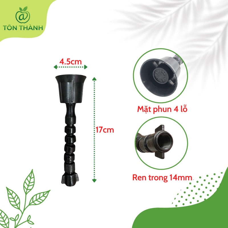 BÉC XỊT VÒI XỊT 4 LỖ NHỰA XOAY 1 VÀ 2 ĐẦU DÙNG BÌNH XỊT ĐIỆN TƯỚI CÂY PHUN THUỐC SÂU
