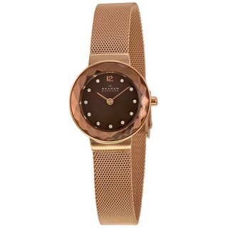 Đồng hồ nữ skagen leonora brown mother of pearl dial 456srr1