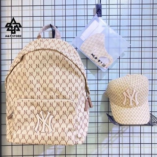 ( Chuẩn hãng ) Balo MLB NY Monogram Backpack Tiếu Chuẩn Hàn Quốc Full Tag Code