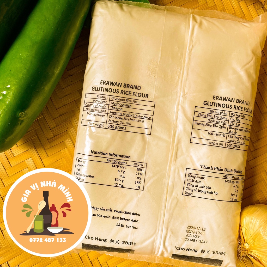 BỘT NẾP THÁI LAN HIỆU CON VOI 600GR
