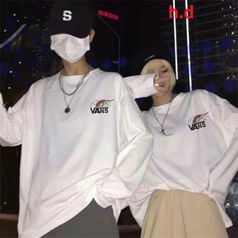 Áo Sweater cổ tròn dài tay bồng Ngựa X van, tim chữ, thun hoodie form rộng UlzzangChất đẹp Không Bai xù Trend