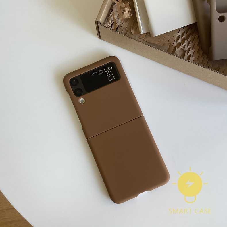 Ốp điện thoại TPU màu kem/Caramel/socola bảo vệ chống sốc cho SAMSUNG Galaxy Z Flip
