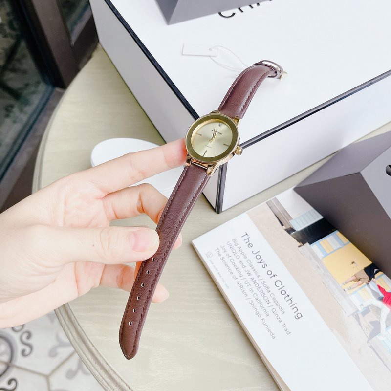 Đồng Hồ Nữ Armitron 75/5410CHGPDB dây da nâu đậm mặt vàng sáng