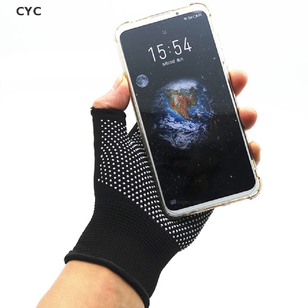 Găng tay dệt kim chống trượt nửa ngón tay thoáng khí đi xe đạp MTB đi bộ đường dài thể dục CYC