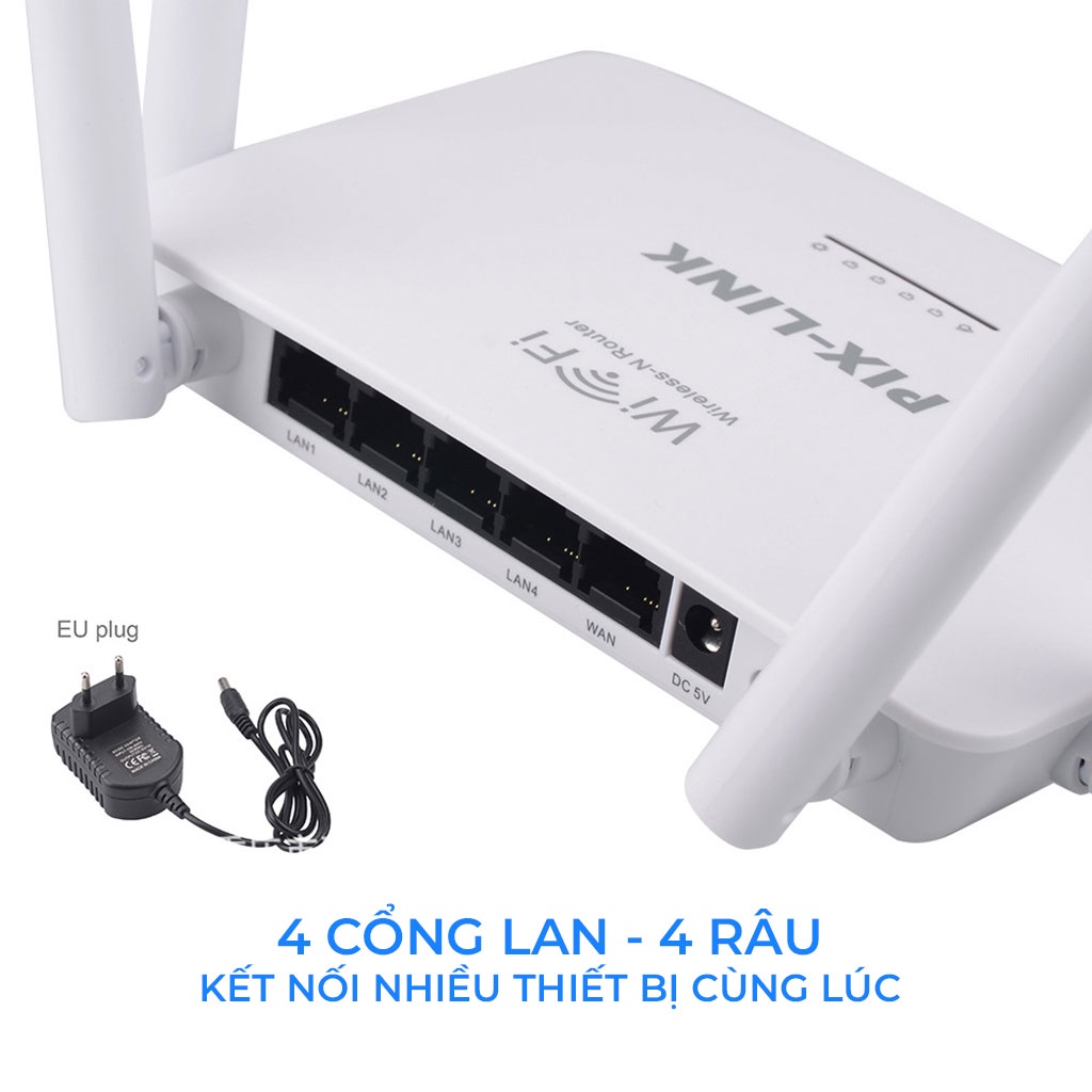 Cục phát wifi 4 râu PIX-LINK LV-WR08, Modem wifi 300Mbps cường độ sóng khỏe, phủ sóng rộng - Hàng chính hãng | BigBuy360 - bigbuy360.vn