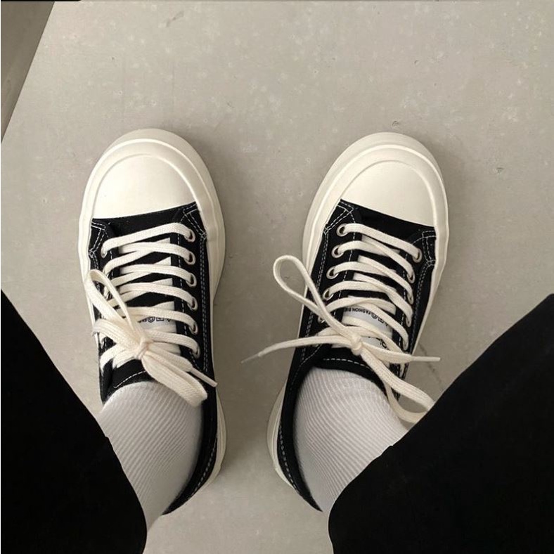 Giày Sneaker Nữ CV Basic Đế Cao Chất Vải Canvas Dễ Phối Đồ