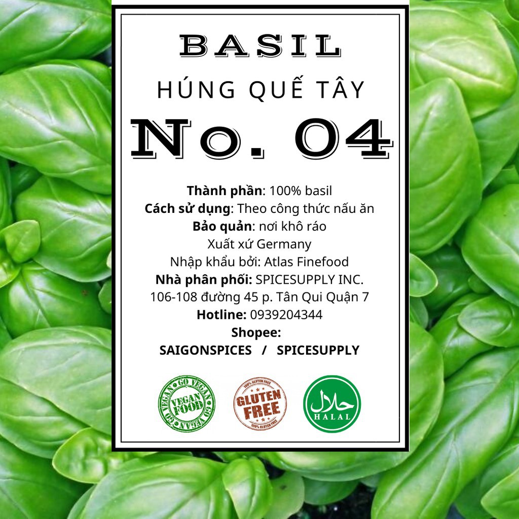 250G Basil Húng quế khô ướp gà KFC, sốt pizza 500g 250g 30g