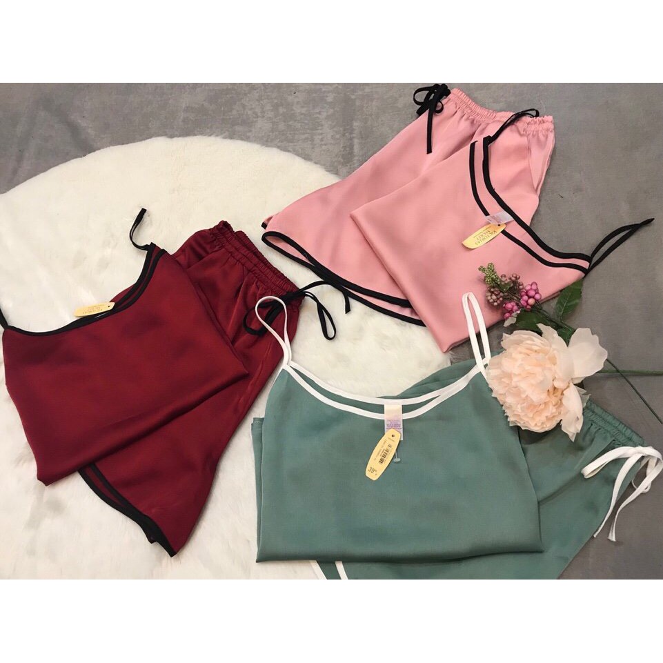 Đồ ngủ lụa sexy, Bộ ngủ lụa 2 dây cao cấp