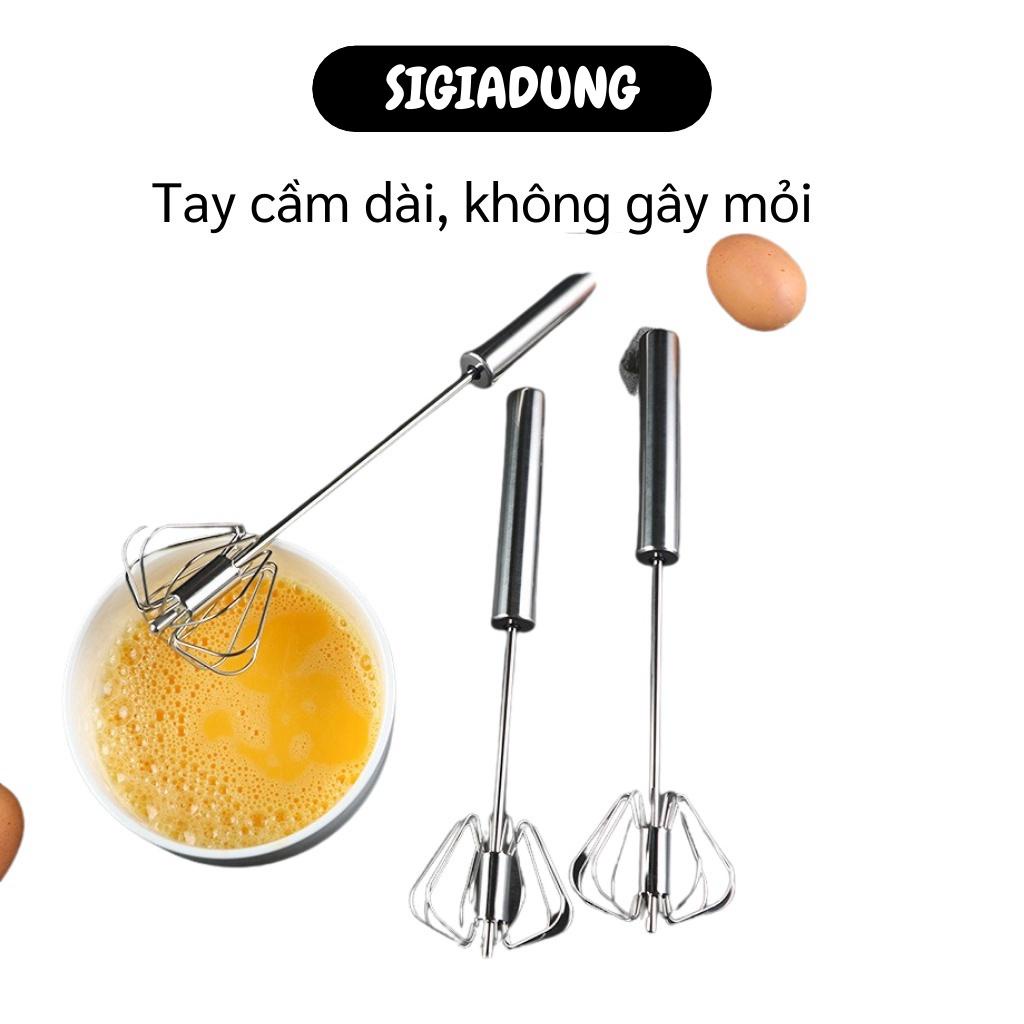 [SALE] Dụng Cụ Đánh Trứng - Cây Đánh Trứng, Khuấy Bột Inox Có Trục Xoay Bán Tự Động 8209