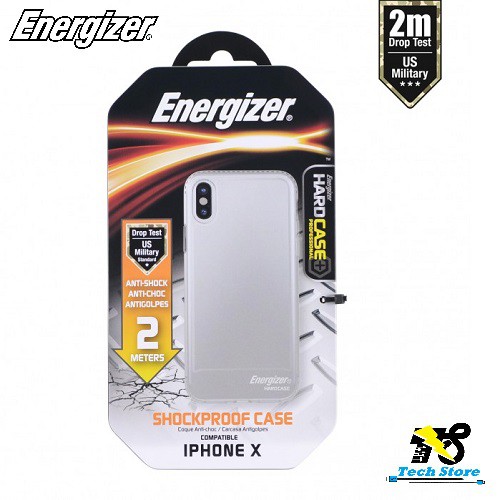 Ốp lưng trong suốt Energizer chống sốc 2m cho iPhone X- ﻿ENCOSPIP8TR