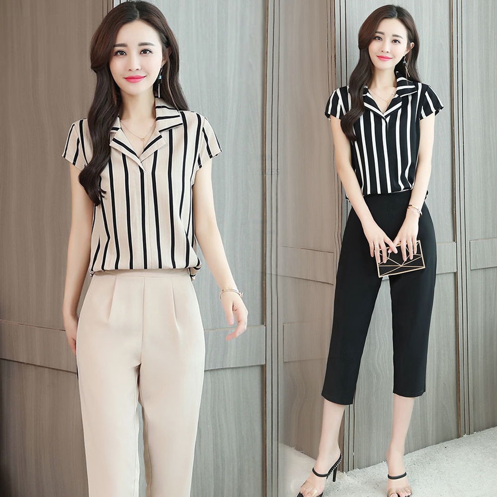 Set Áo Thun Ngắn Tay + Quần Dài Thoải Mái Thời Trang Dành Cho Nữ | BigBuy360 - bigbuy360.vn