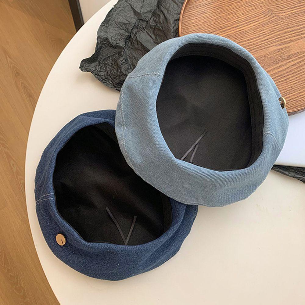 Nón Beret Denim Thời Trang Thu Đông Dành Cho Nữ