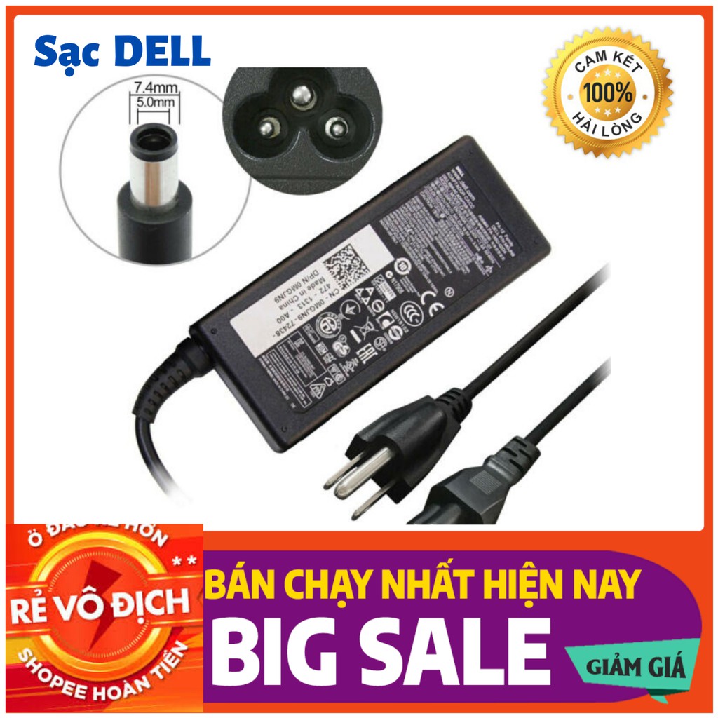 Sạc Laptop Dell 19.5V - 4,62A - 90W đầu kim chính hãng