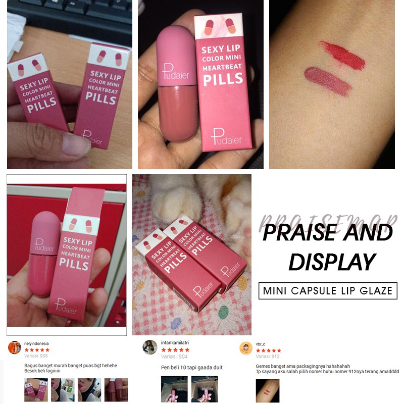 Son môi Pudaier thiết kế dạng viên con nhộng lâu trôi 18 màu tùy chọn 13g
