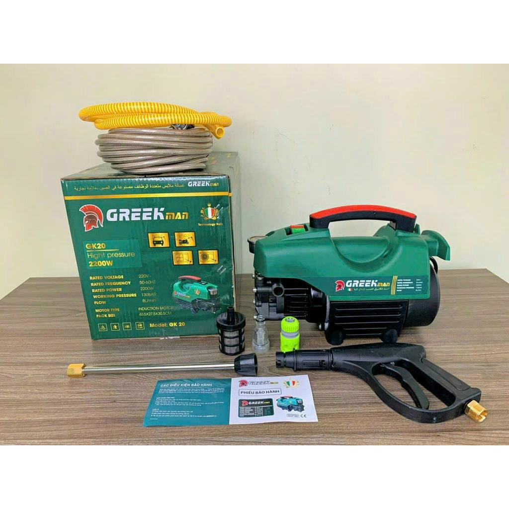 Máy rửa xe  chính hãng Greek Man công nghệ Italy - Máy xịt rửa xe cao áp bảo hành 12 tháng