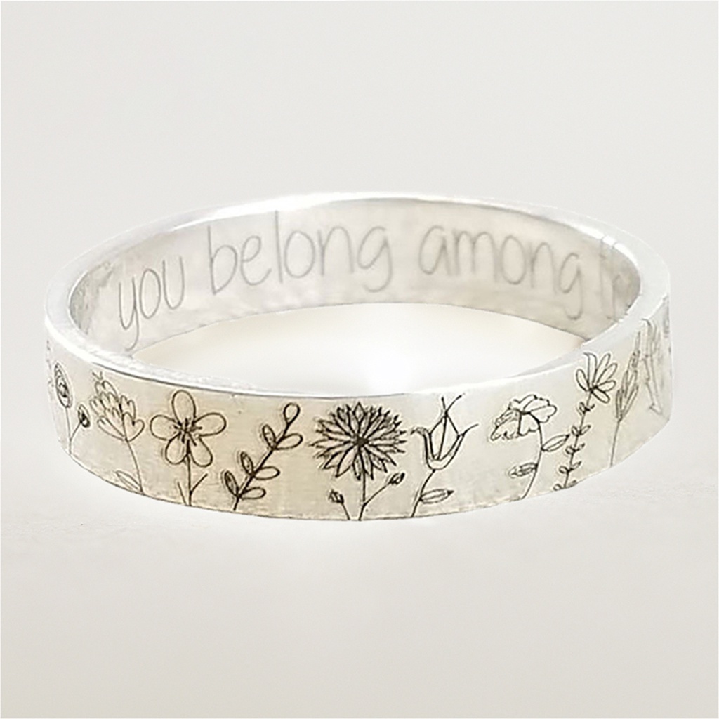 Nhẫn Đôi Khắc Chữ Sáng Tạo Cho Nữ