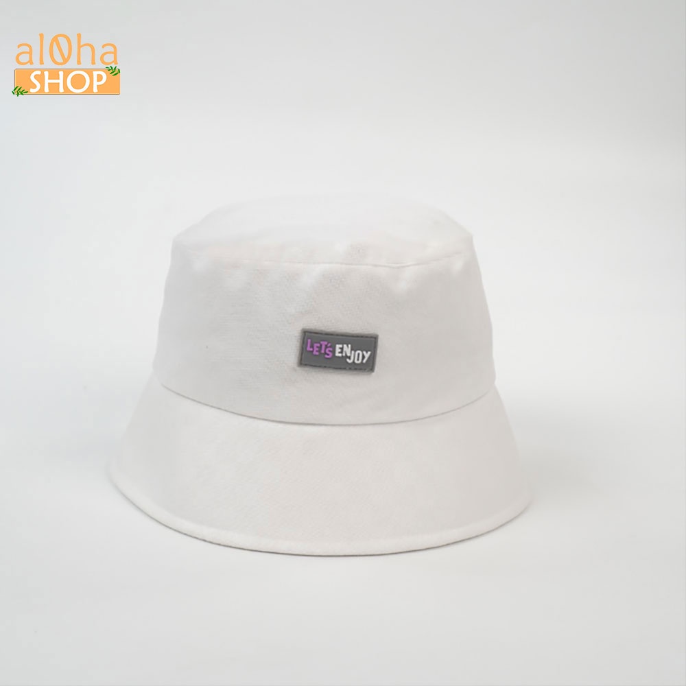 Nón bucket thêu tem LET ENJOY chất kaki - mũ tai bèo Ulzzang Unisex nam nữ - al0ha Shop