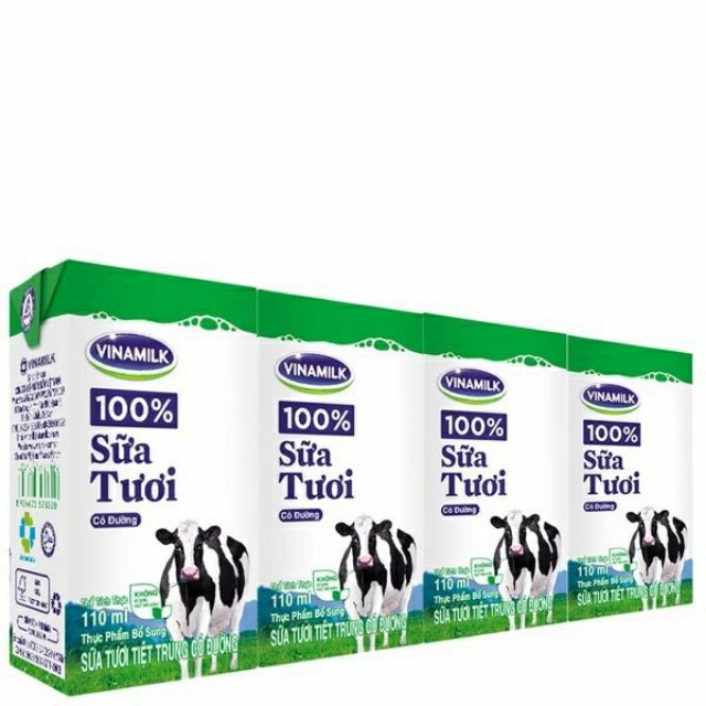 Lốc 4 hộp sữa tươi tiệt trùng vinamilk 100% 110ml