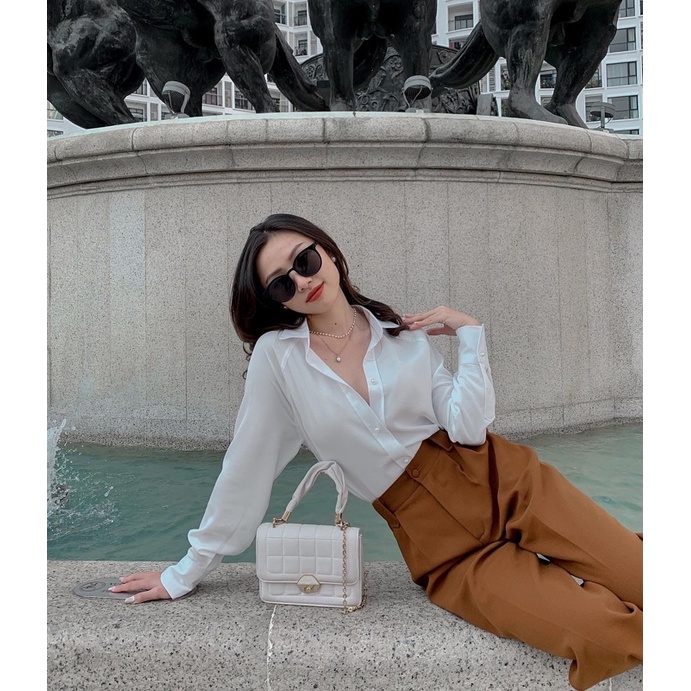 ZIEL Sơ mi lụa tằm cúc ngọc cao cấp | Clara Shirt [SHIP HOẢ TỐC]