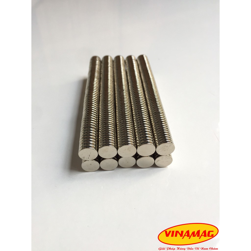 50 Viên 10x2mm Nam Châm Trắng Đất Hiếm Lực Từ Cực Mạnh