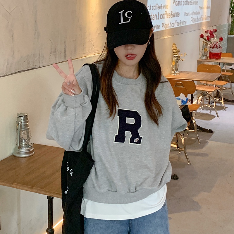 Áo Nỉ Nữ Dài Tay Cổ Tròn Thời Trang Hàn