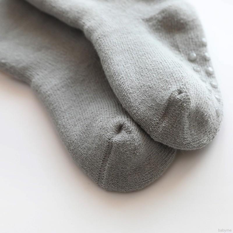 Vớ cotton màu trơn thấm mồ hôi chống trượt cho bé