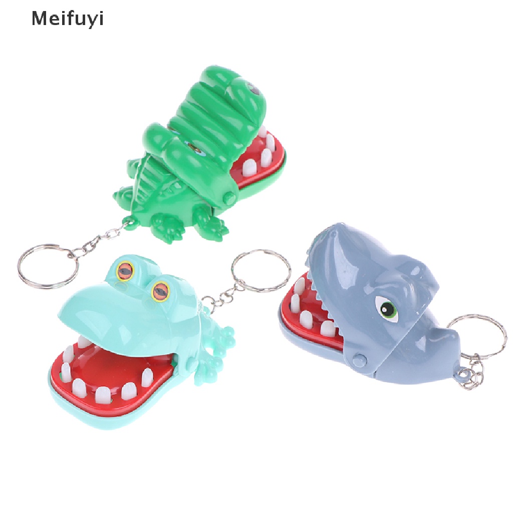 [Meifuyi] Creative Small Size Crocodile Mouth Dentist Bite Finger Game Funny Gags keychain COD