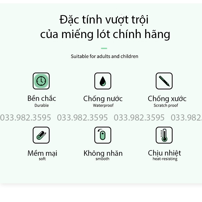 LÓT CHUỘT DA BẠCH CÔNG TỬ TRẮNG 1 MẶT