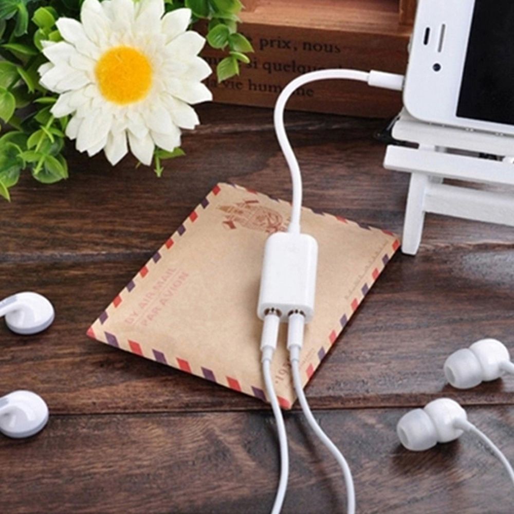 Cáp chia tai nghe 1 đầu cắm sang 2 cổng cắm 3.5mm nhiều màu thời trang