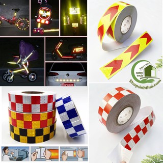 Decal băng keo dán phản quang 3D [ 1 mét x khổ rộng 5cm ] -cắt liền thành 1 cuộn tùy số lần đặt - chọn mẫu