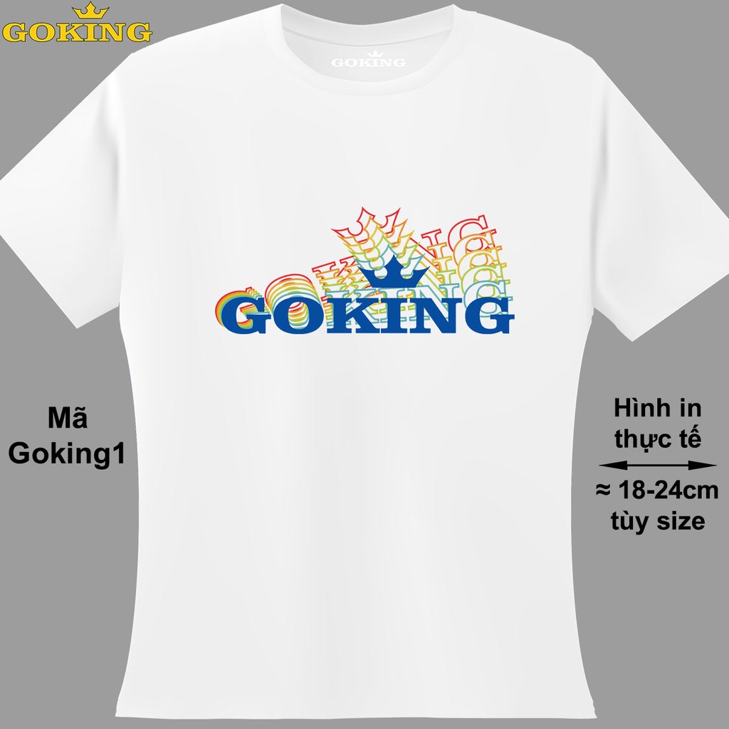 GOKING lục sắc, mã Goking1. Áo thun nữ nam hàng hiệu cao cấp. Áo phông cotton thoát nhiệt, thấm hút mồ hôi.