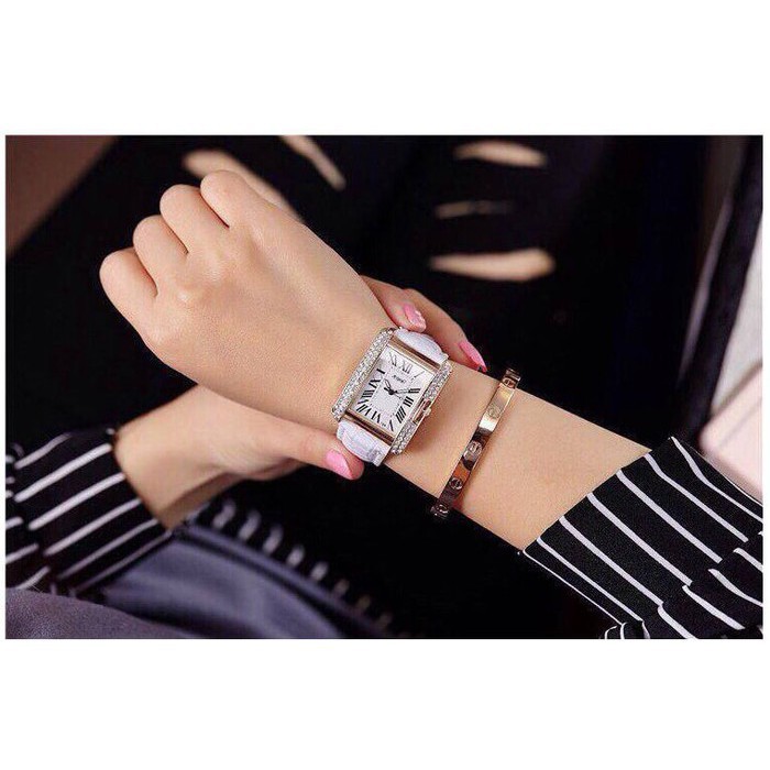 ĐỒNG HỒ NỮ SKMEI - DD01 KIỂU DÁN VUÔNG DÂY DA ĐÍNH ĐÁ ST2S252