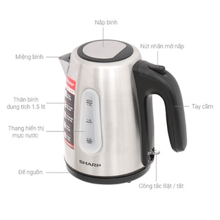 Bình đun siêu tốc SHARP EKJ-15EVS-ST(1.5L)-Hàng Chính Hãng