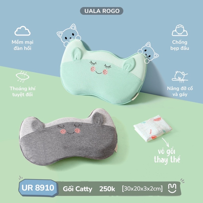 Gối Ualarogo Catty - Hỗ trợ chống bẹt đầu cho bé