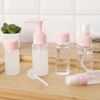 Portable travel cosmetics bottling set