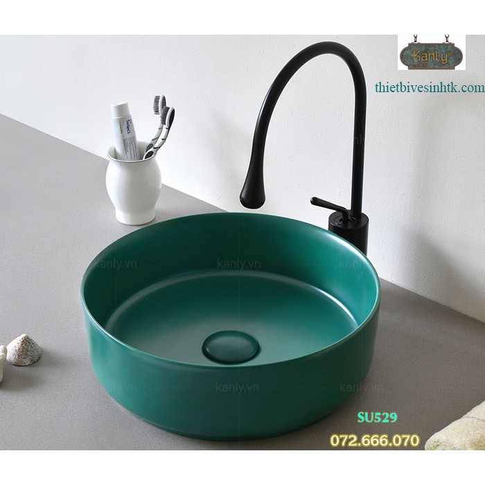 Chậu sứ màu xanh SU529