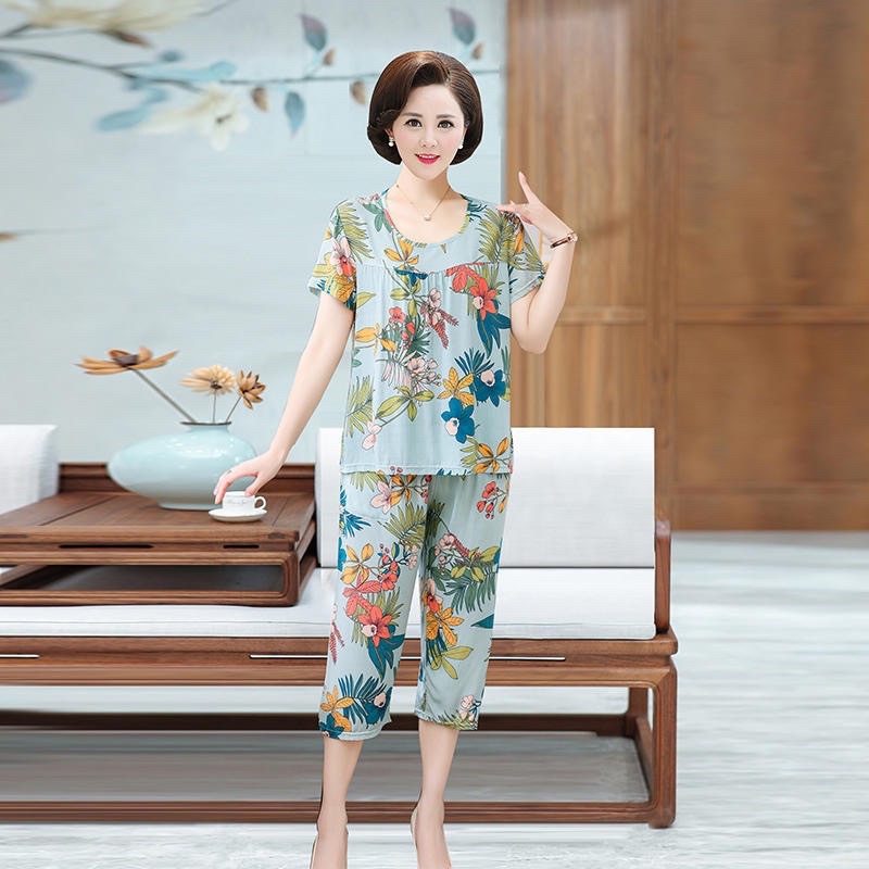 Sét đồ bộ trung niên nữ,bộ mặc nhà cho mẹ bộ đồ tôn lanh quảng châu cao cấp