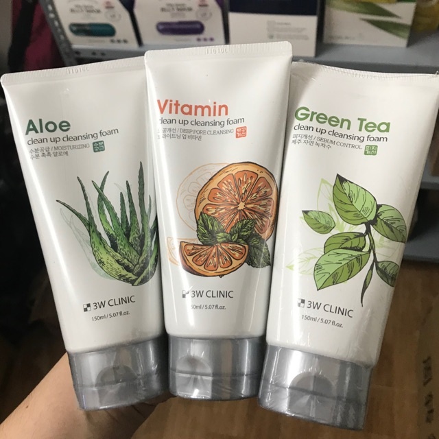 Sữa Rửa Mặt 3W Clinic Clean Up Cleansing Foam Đủ Loại | BigBuy360 - bigbuy360.vn